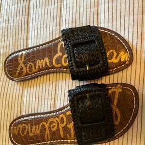 Sam Edelman Black Woven Slide Sandals